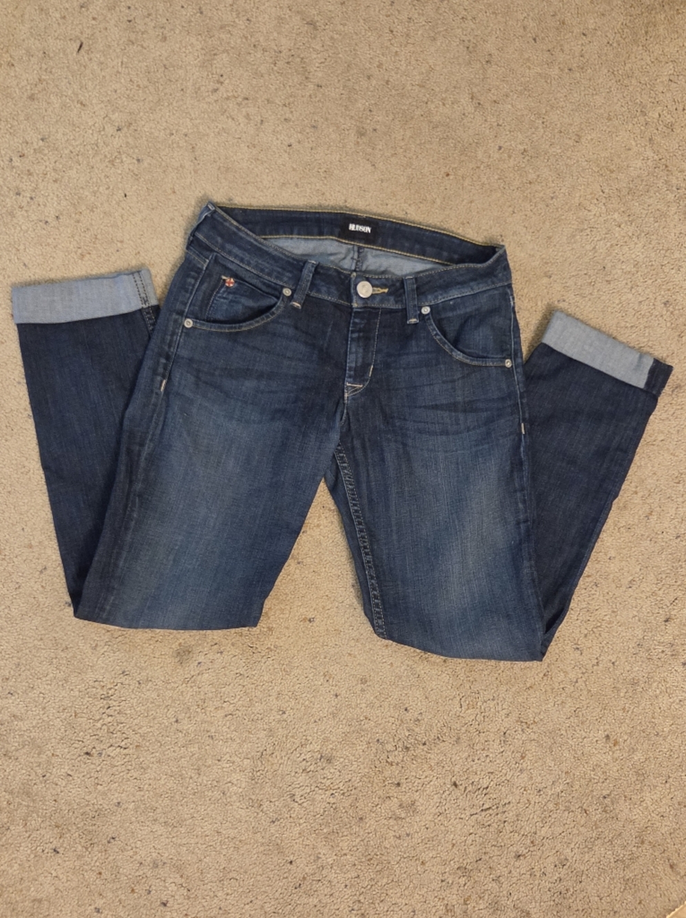 Hudson Jeans Women's Indigo Straight-Leg Cuffed Jeans